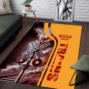 Railspirit Personalized Chicago South Shore and South Bend Railroad Area Rug Railroad Crossing Sign Rug All Over Print