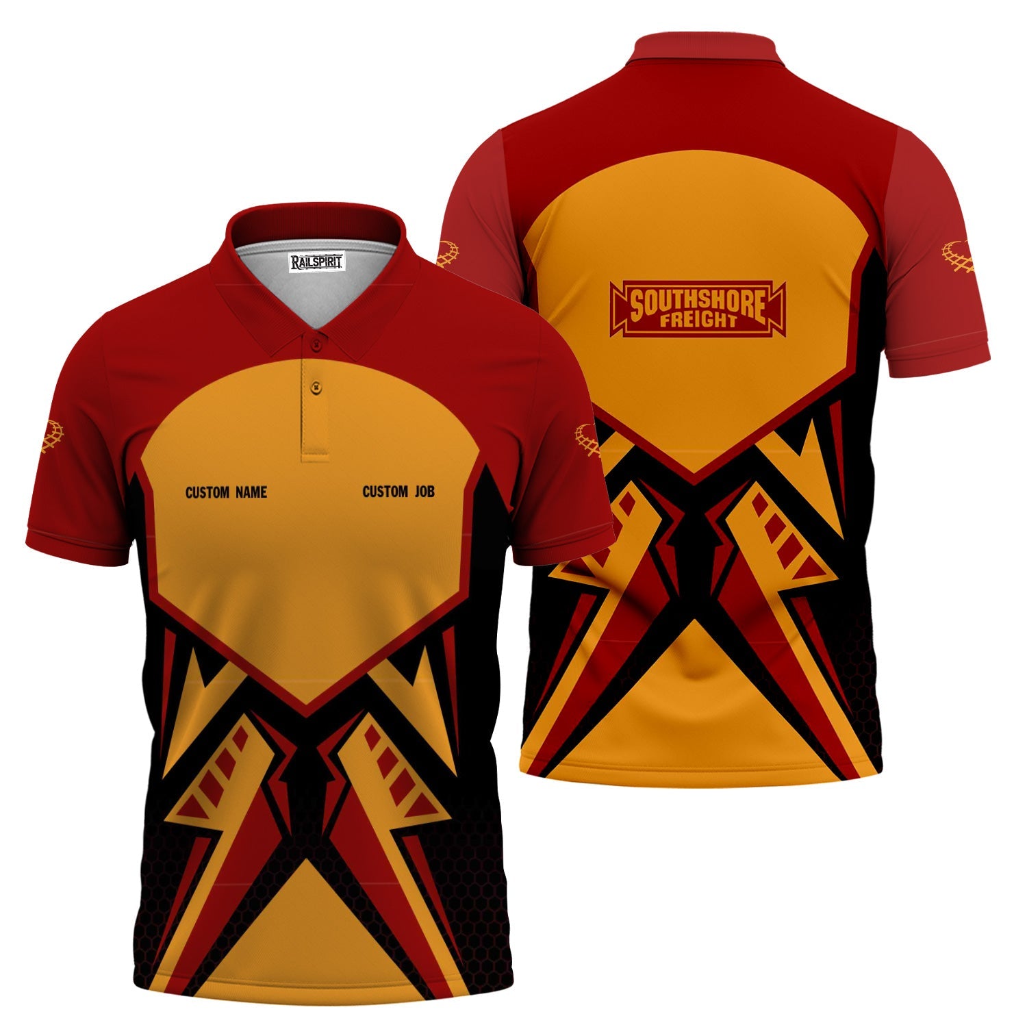 Railspirit Personalized Chicago South Shore and South Bend Railroad Polo Shirt Vibriant Style with Custom Position Train Shirt