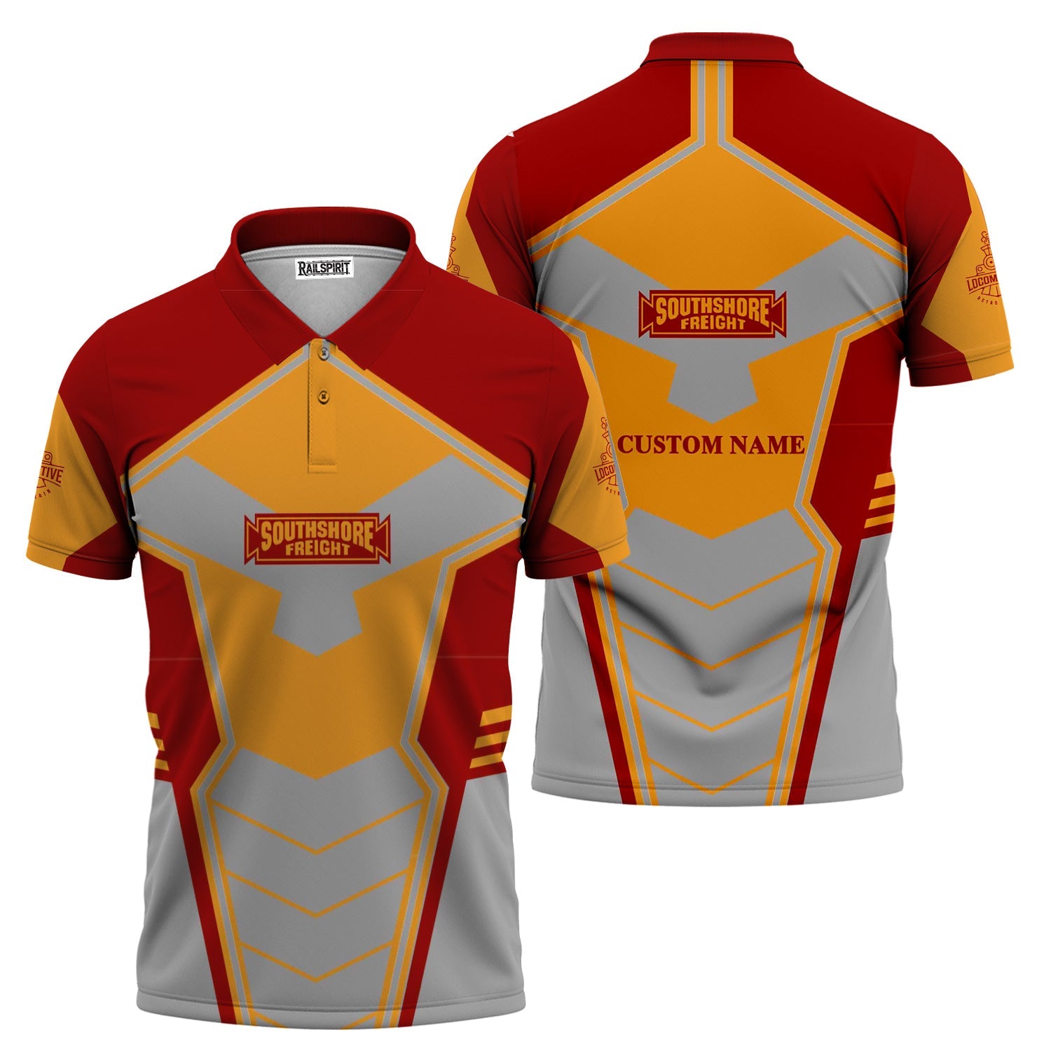 Railspirit Personalized Chicago South Shore and South Bend Railroad Polo Shirt Engine-Inspired Style Train Shirt for Railroad Fanatic