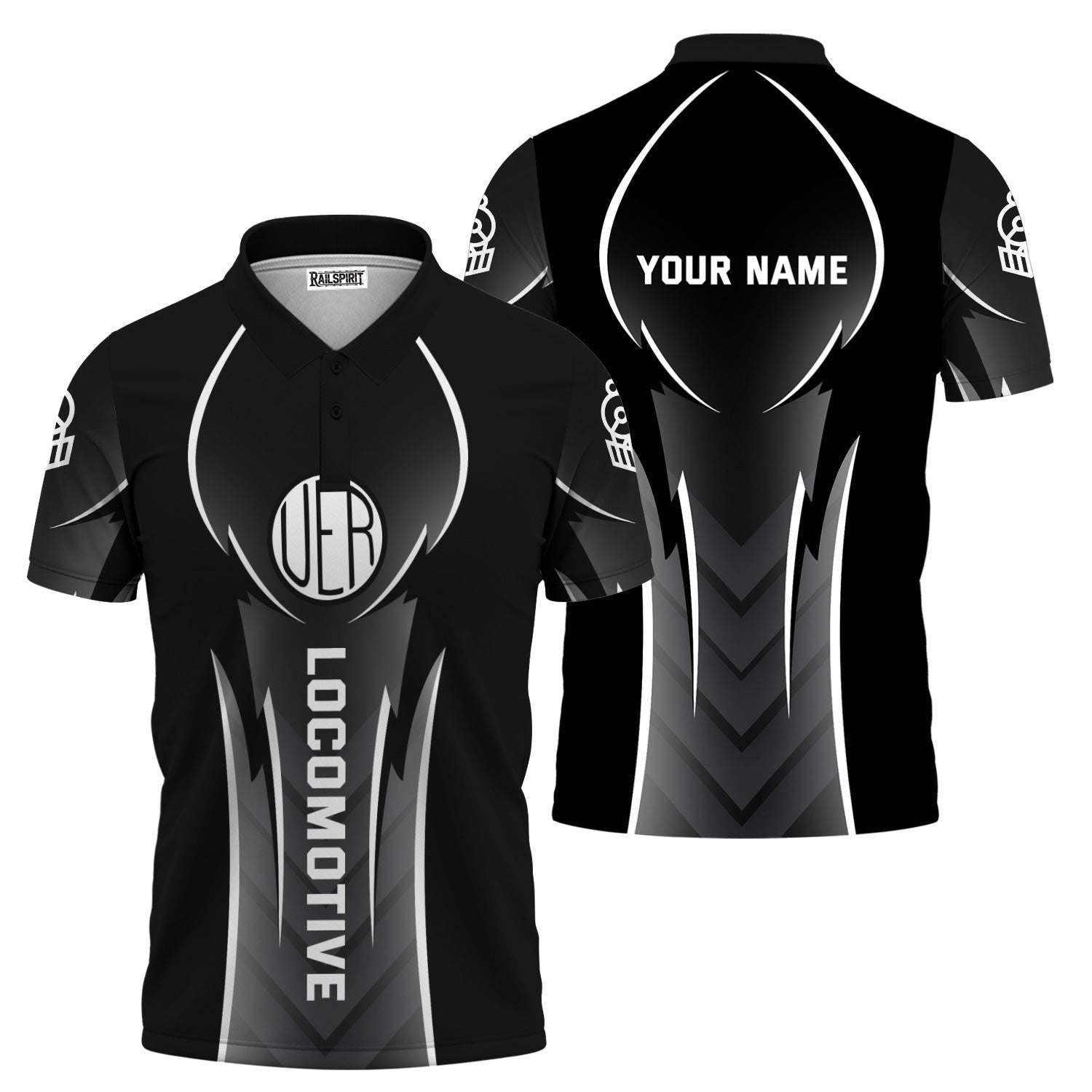 Railspirit Personalized Union Electric Railway Polo Shirt Striking Line Style Train Shirt For Locomotive Lovers