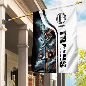 Railspirit Personalized Union Electric Railway Garden Flag Railroad Crossing Sign Flag All Over Print