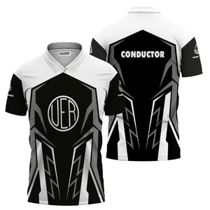 Railspirit Personalized Union Electric Railway Polo Shirt Futuristic Design with Custom Job Train Shirt