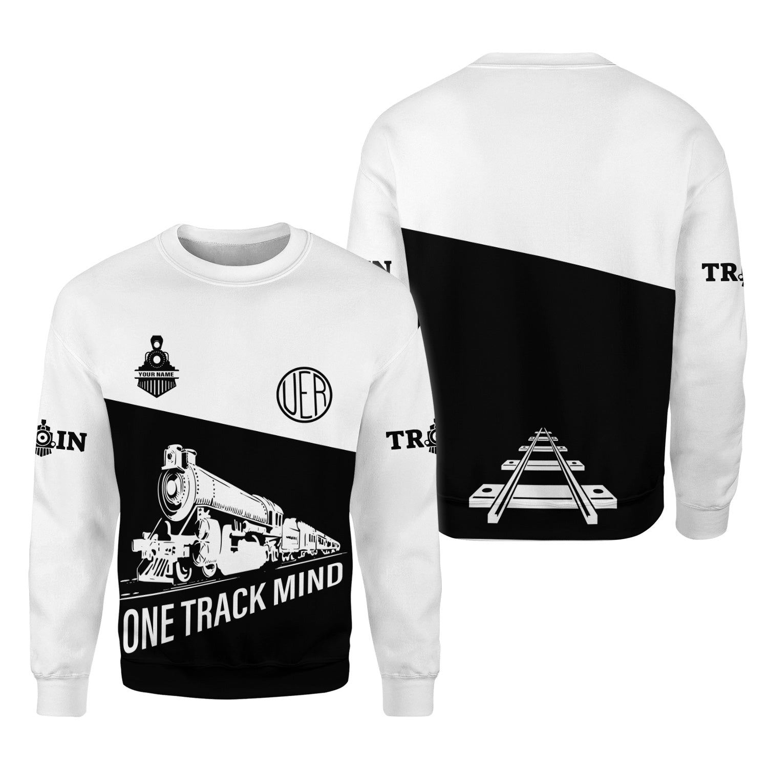 Railspirit Personalized Union Electric Railway Sweatshirt One Track Mind Train Sweater Gift Idea For Train Lover