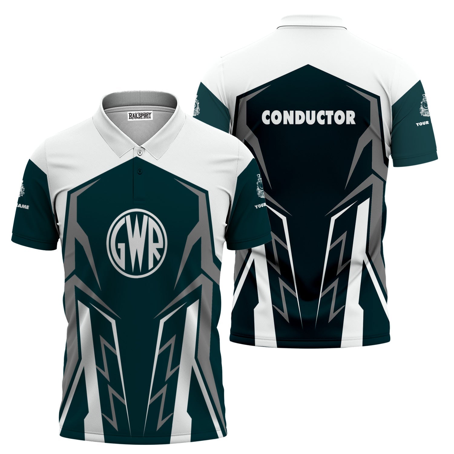 Railspirit Personalized Great Western Railway Polo Shirt Futuristic Design with Custom Job Train Shirt