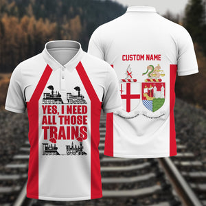 Railspirit Custom Name Great Western Railway Polo Shirt Yes I Need All Those Train Printed Shirt