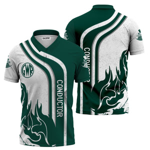Railspirit Personalized Great Western Railway Polo Shirt Flame Design with Custom Job Position Train Shirt