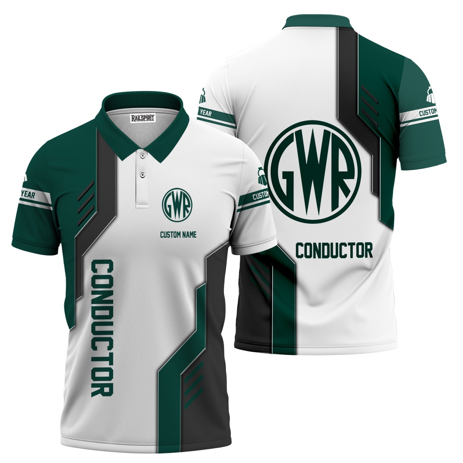 Railspirit Personalized Great Western Railway Polo Shirt Unique Railway Style with Custom Job Train Shirt