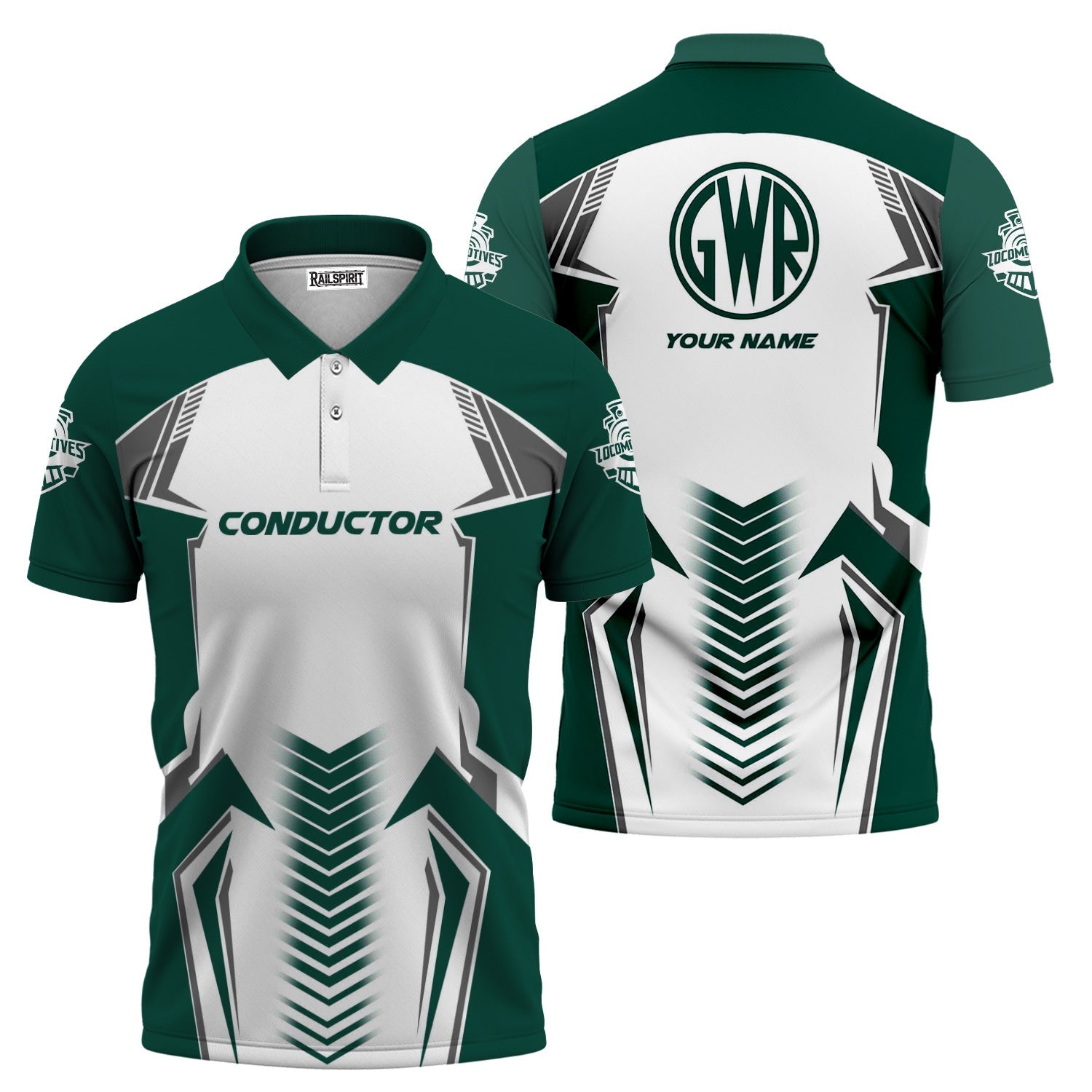 Railspirit Personalized Great Western Railway Polo Shirt Standout Style with Custom Position Train Shirt