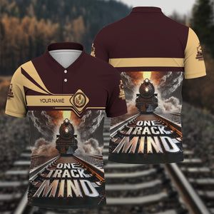 Railspirit Personalized London, Midland and Scottish Railway Polo Shirt One Track Mind Train Printed Shirt