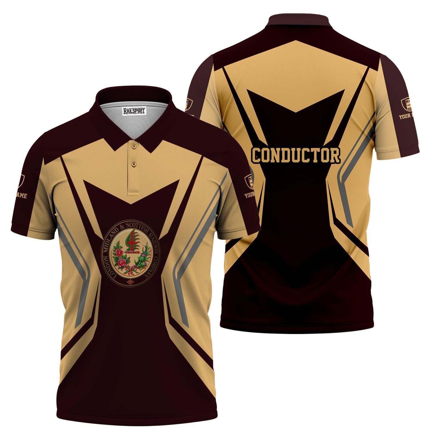 Railspirit Personalized London, Midland and Scottish Railway Polo Shirt Unique Style with Custom Job Train Shirt