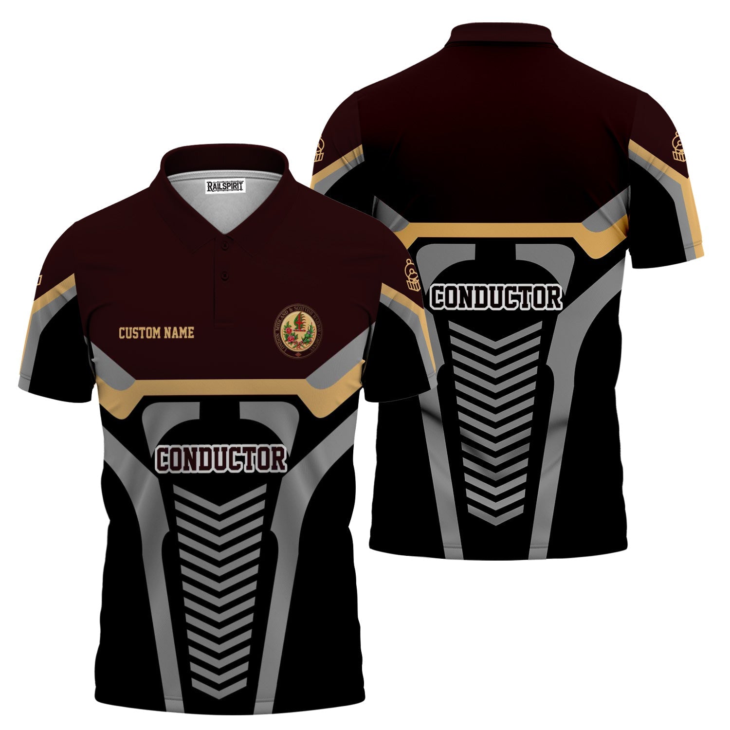 Railspirit Personalized London, Midland and Scottish Railway Polo Shirt Track-Inspired with Custom Job Position  Train Shirt