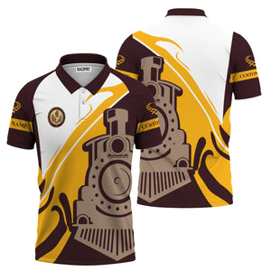 Railspirit Personalized London, Midland and Scottish Railway Polo Shirt Flame-Inspired Style Shirt Gift Idea For Train Lovers