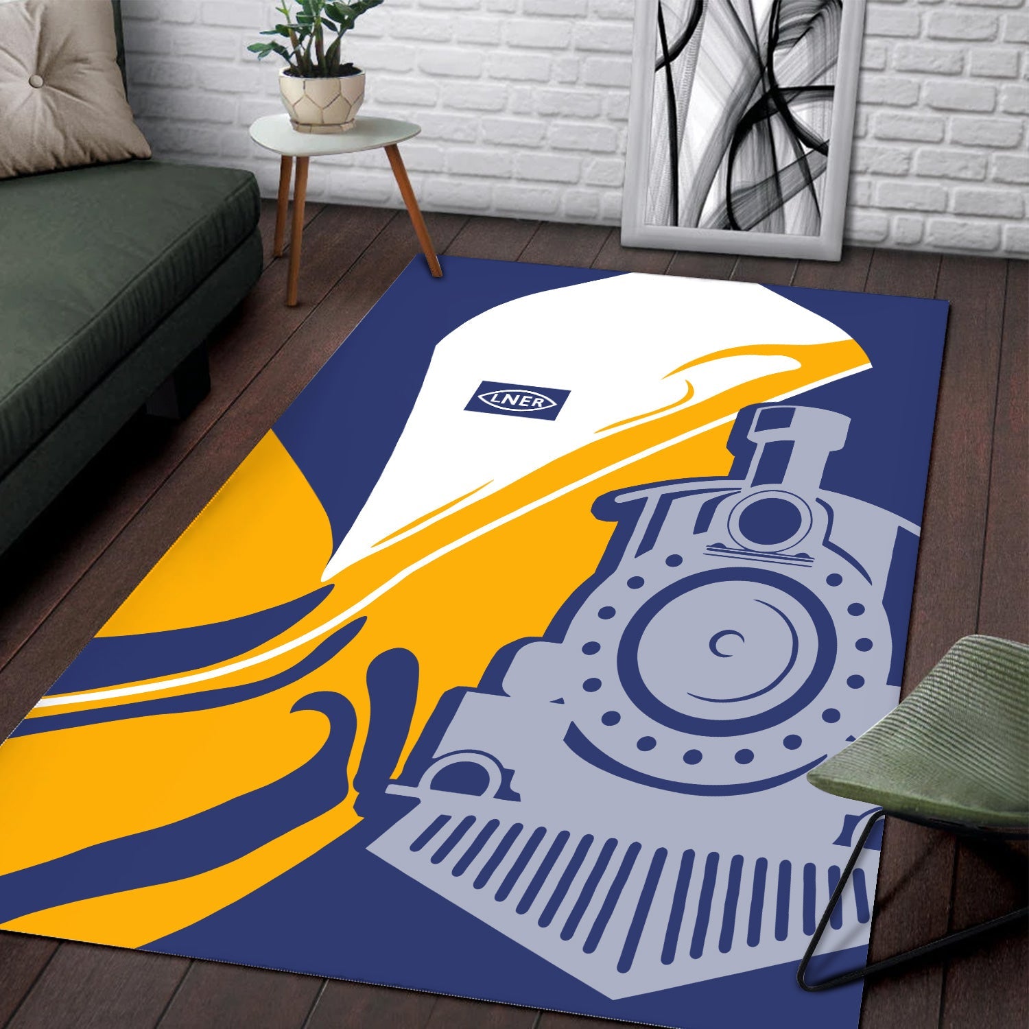 Railspirit London and North Eastern Railway Area Rug Flame-Inspired Style Rug Gift Idea For Train Lovers