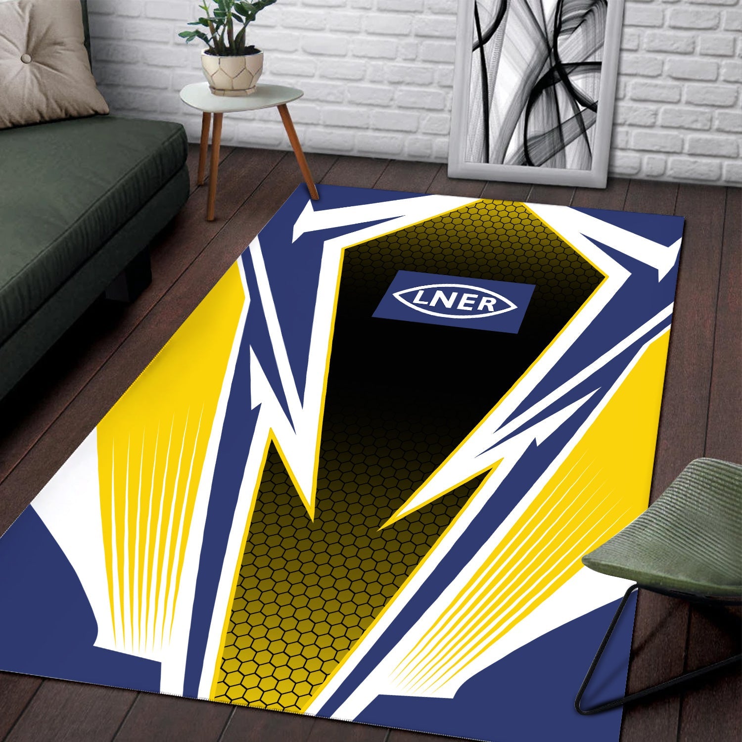 Railspirit London and North Eastern Railway Area Rug Lightning Graphic Style Rug Gift Idea For Train Lover