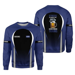 Railspirit Personalized London and North Eastern Railway Sweatshirt Stress Is Caused By Not Having Enough Trains Shirt All Over Print Shirt