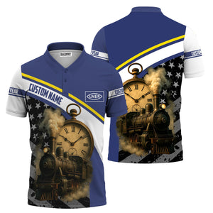 Railspirit Personalized London and North Eastern Railway Polo Shirt Classic Steam Engine With Retro Pocket Watch Shirt All Over Print