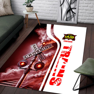 Railspirit Personalized Iowa Interstate Railroad Area Rug Railroad Crossing Sign IAIS Rug All Over Print