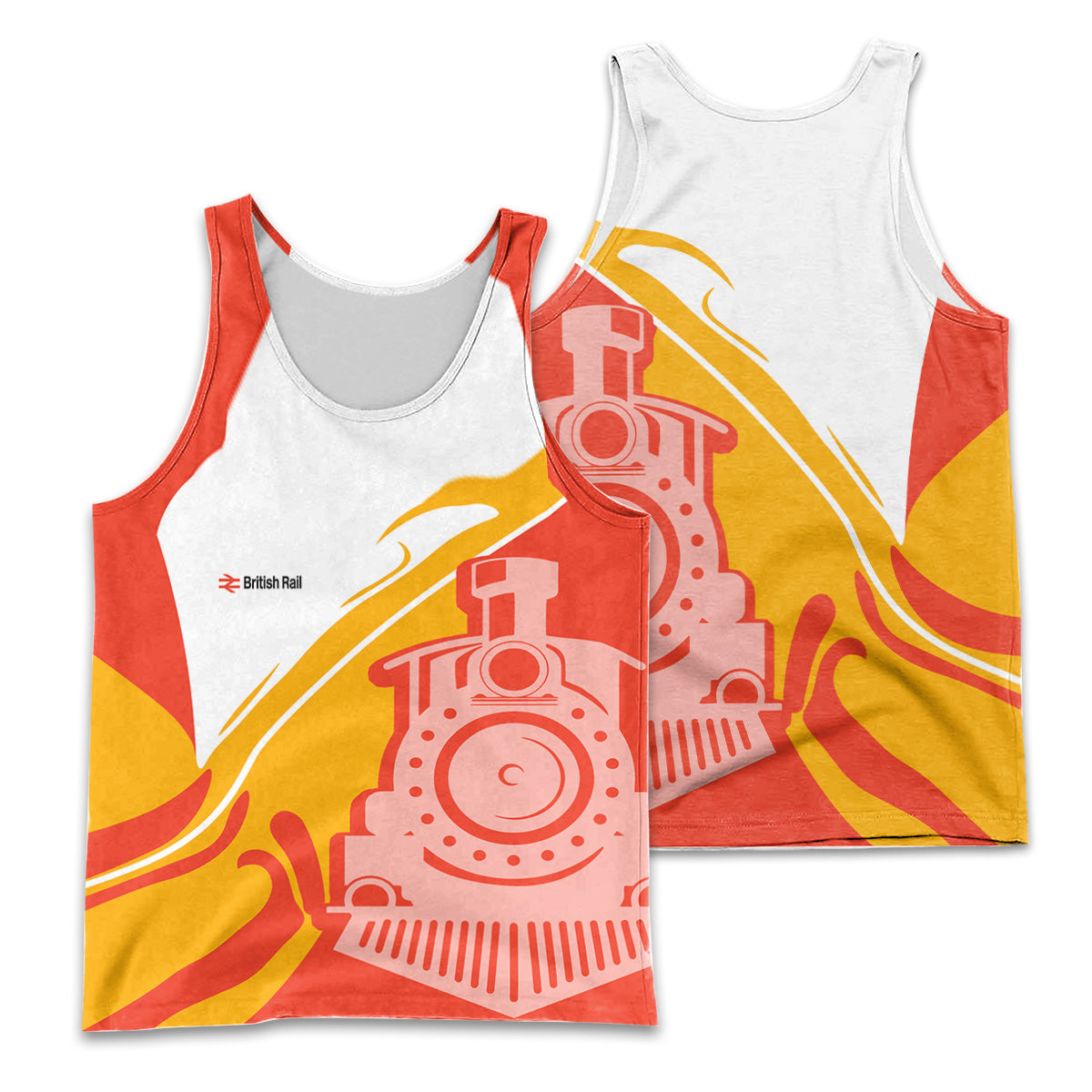 Railspirit Personalized British Railway Men Tank Top Flame-Inspired Style Shirt Gift Idea For Train Lovers