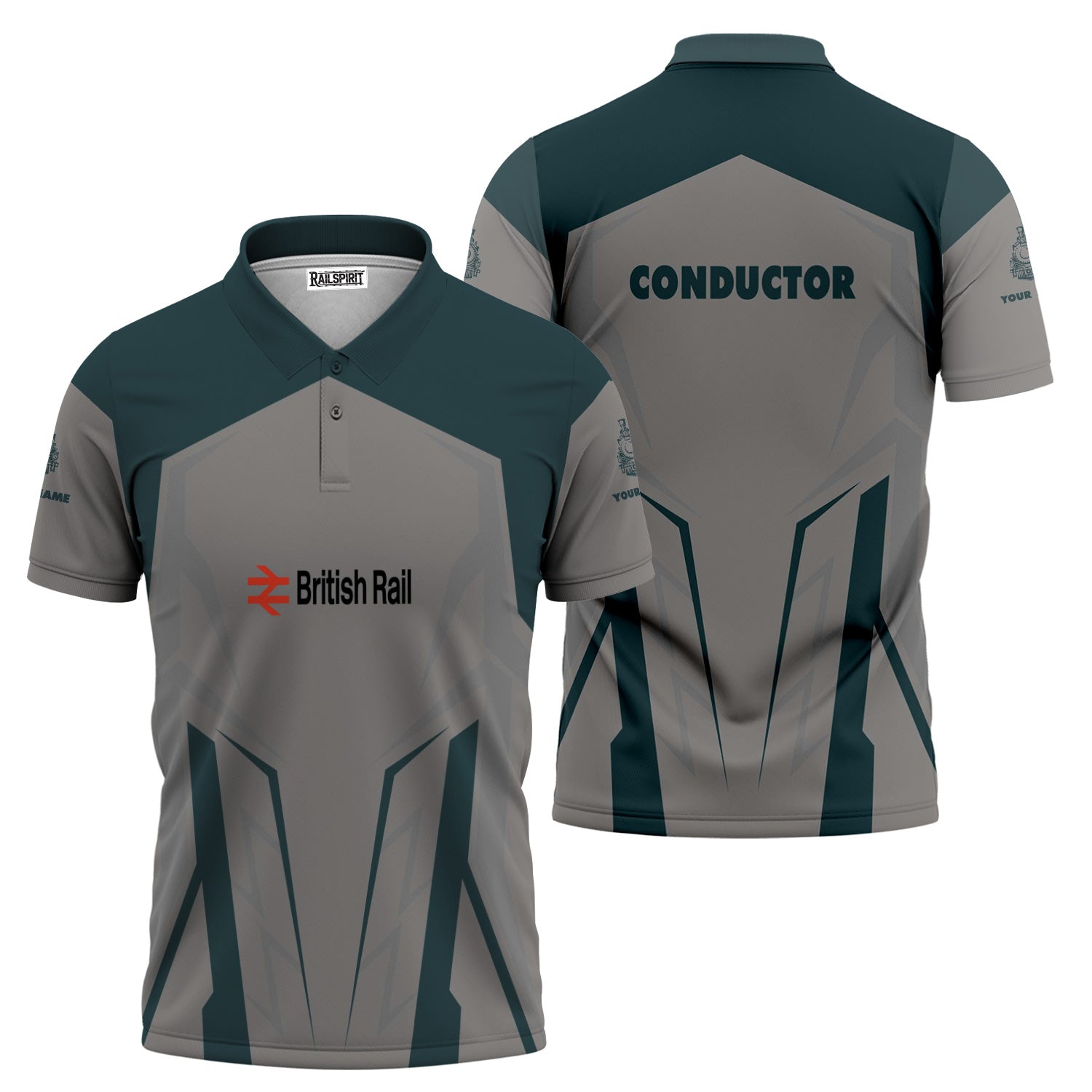 Railspirit Personalized British Railway Polo Shirt Futuristic Design with Custom Job Train Shirt