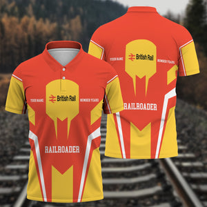 Railspirit Personalized British Railway Polo Shirt Custom Year Railroader Shirt Gift Idea For Train Lover