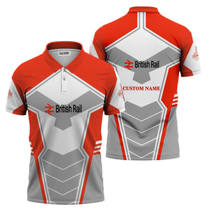 Railspirit Personalized British Railway Polo Shirt Engine-Inspired Style Train Shirt for Railroad Fanatic
