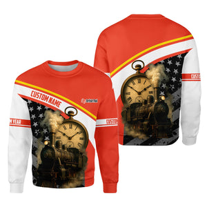 Railspirit Personalized British Railway Sweatshirt Classic Steam Engine With Retro Pocket Watch Shirt All Over Print