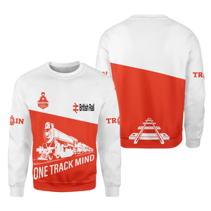 Railspirit Personalized Bristish Railway Sweatshirt One Track Mind Train Sweater Gift Idea For Train Lover