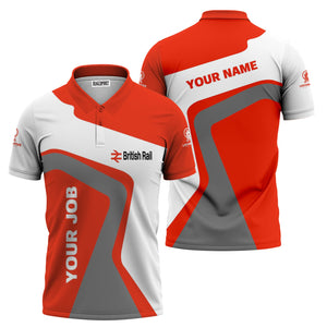 Railspirit Personalized British Railway Polo Shirt Unique Design with Custom Job Position Train Shirt