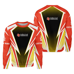 Railspirit Personalized British Railway Sweatshirt Lightning Graphic Style Shirt Gift Idea For Train Lover