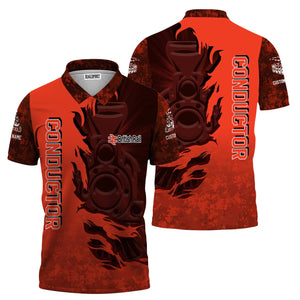 Railspirit Personalized British Railway Polo Shirt Blazing Style with Custom Position Train Shirt