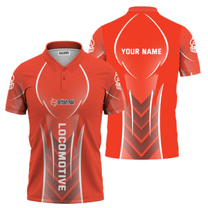 Railspirit Personalized British Railway Polo Shirt Striking Line Style Train Shirt For Locomotive Lovers