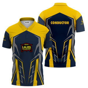 Railspirit Personalized Iowa Interstate Railroad Polo Shirt Futuristic Design with Custom Job IAIS Train Shirt