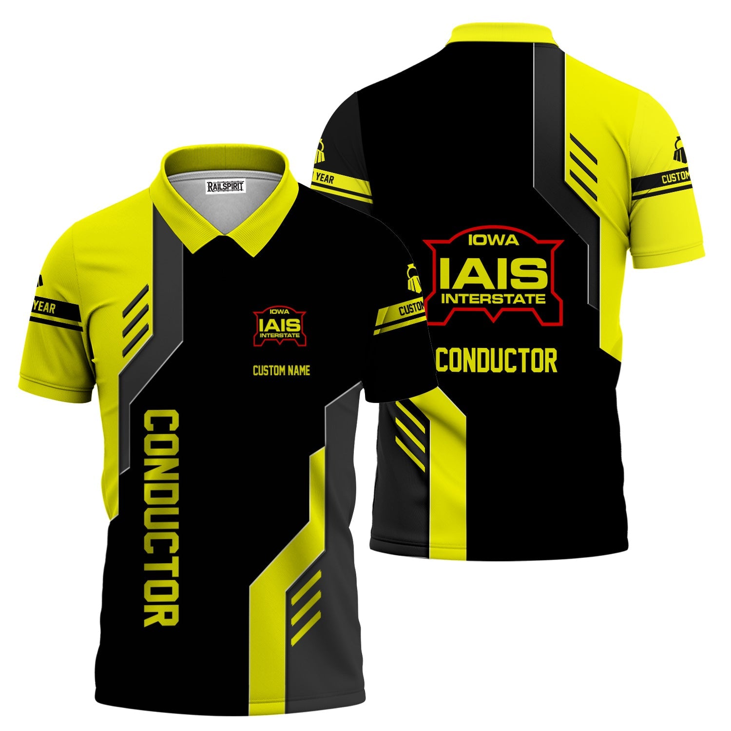 Railspirit Personalized Iowa Interstate Railroad Polo Shirt Unique Railway Style with Custom Job IAIS Train Shirt