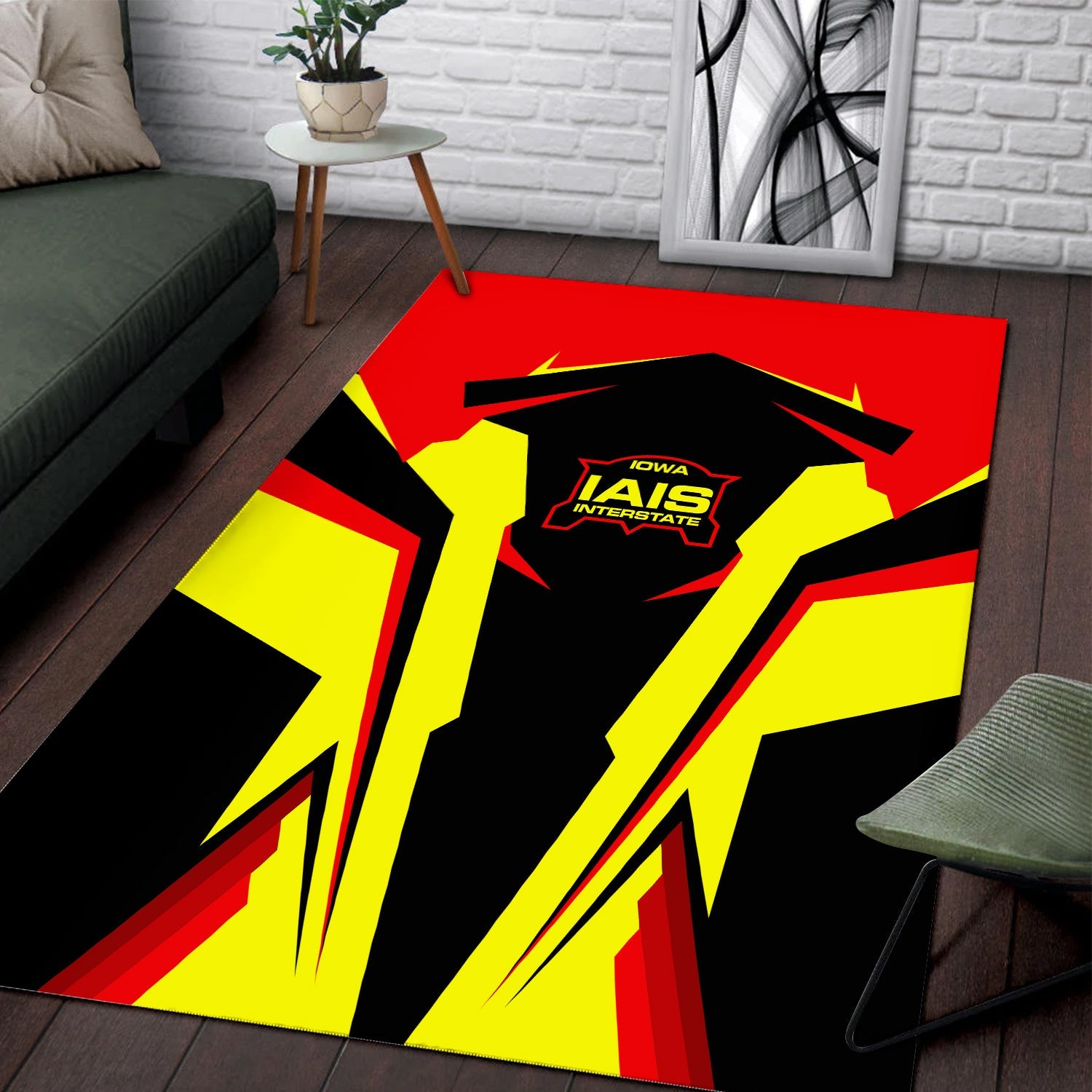 Railspirit Personalized Iowa Interstate Railroad Area Rug IAIS Strong Line Style Train Area Rug Gift Idea For Train Lover