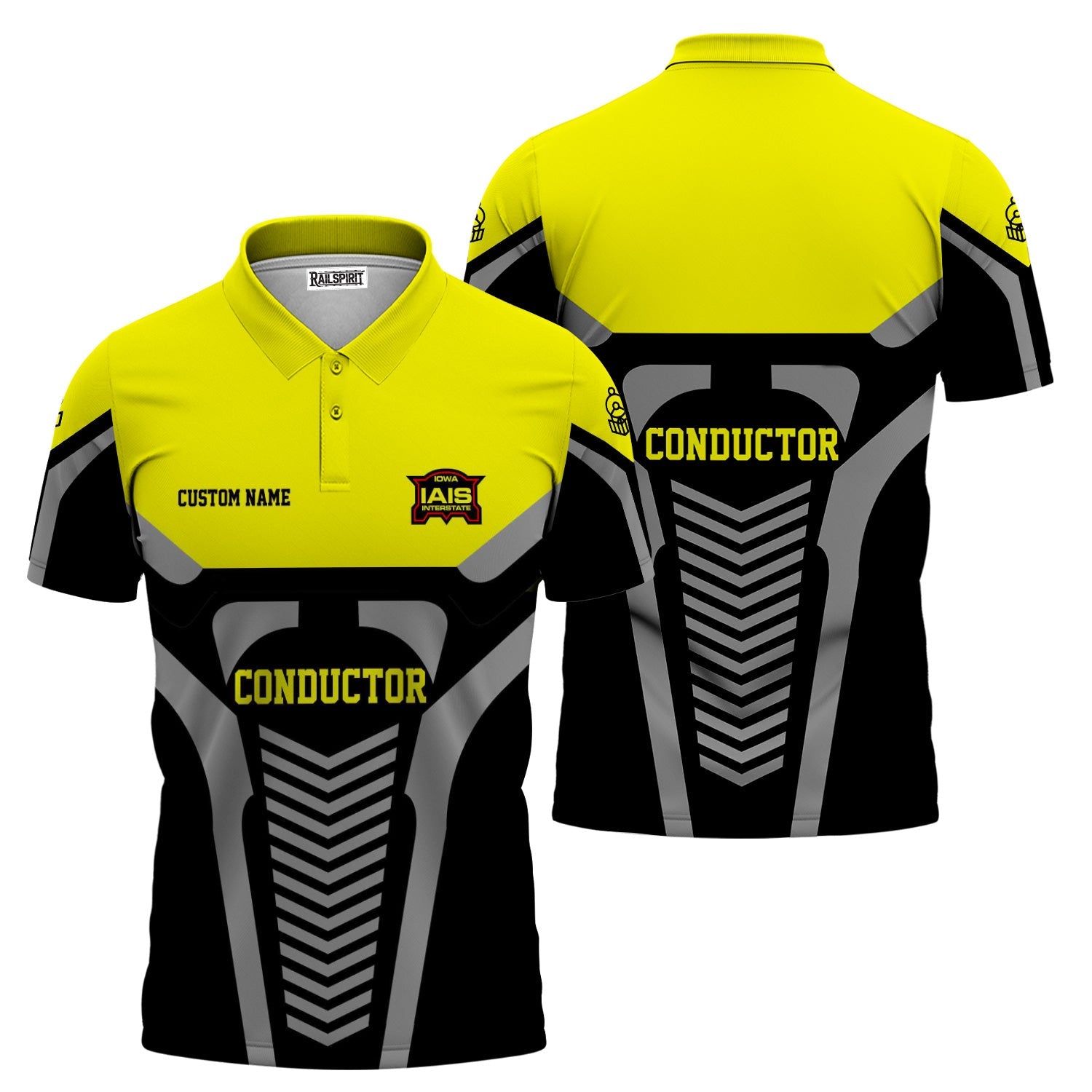 Railspirit Personalized Iowa Interstate Railroad Polo Shirt Track-Inspired with Custom Job Position IAIS Train Shirt