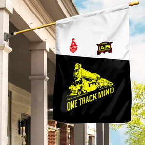 Railspirit Personalized Iowa Interstate Railroad Garden Flag One Track Mind IAIS Flag Gift Idea For Train Lover
