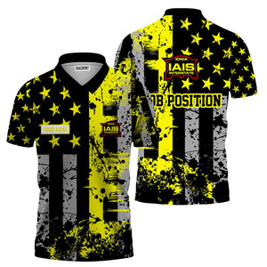 Railspirit Personalized Iowa Interstate Railroad Polo Shirt Artistic Paint American Flag Style IAIS Train Shirt