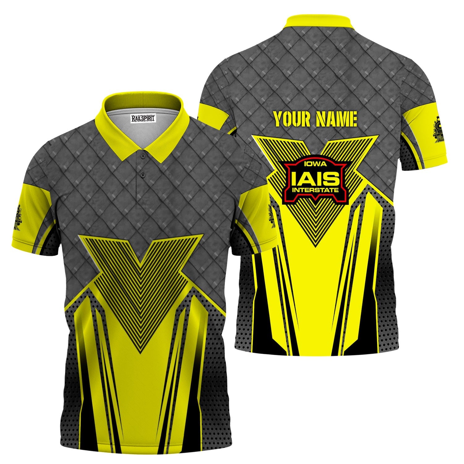 Railspirit Personalized Iowa Interstate Railroad Polo Shirt Rugged Steel Vibes IAIS Train Shirt All Over Print