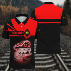 Railspirit Custom Name Iowa Interstate Railroad Polo Shirt American Train Ticket IAIS Printed Shirt
