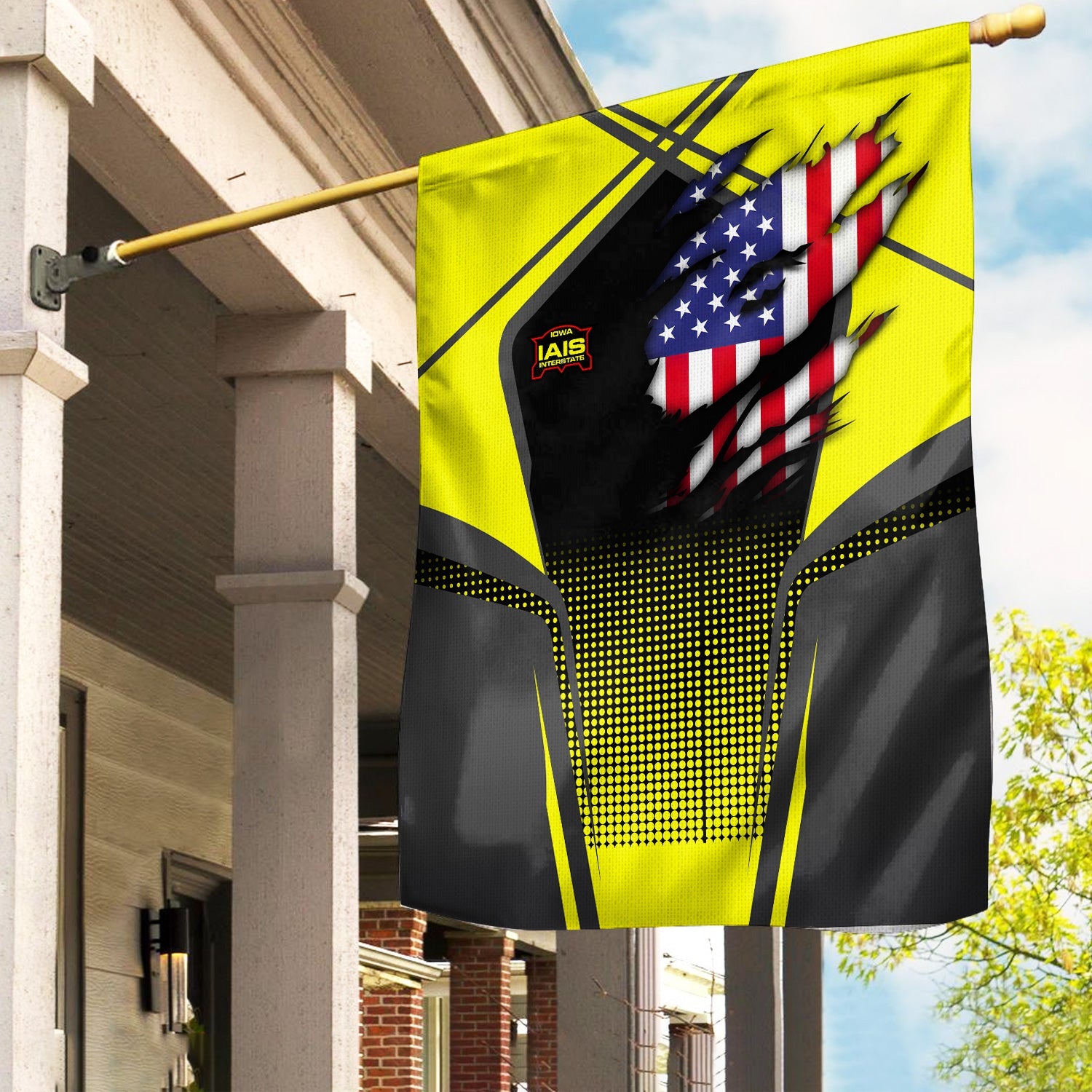 Railspirit Personalized Iowa Interstate Railroad Garden Flag American Vintage IAIS All Over Printed Flag