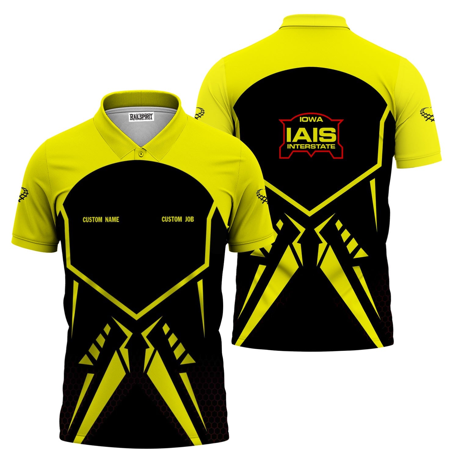 Railspirit Personalized Iowa Interstate Railroad Polo Shirt Vibriant Style with Custom Position IAIS Train Shirt