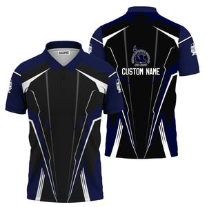 Railspirit Personalized Jersey Central Railroad Polo Shirt Lightning-Edge Design CNJ Train Shirt For Railroad Lovers