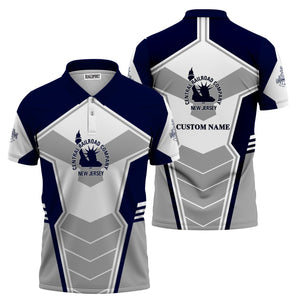 Railspirit Personalized Jersey Central Railroad Polo Shirt Engine-Inspired Style CNJ Train Shirt for Railroad Fanatic