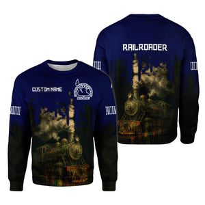 Railspirit Personalized Jersey Central Railroad Sweatshirt Vintage Train Art Style Shirt For Locomotive Fans