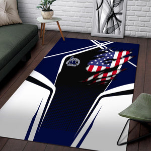 Railspirit Personalized Jersey Central Railroad Area Rug American Eagle Vintage Train Rug