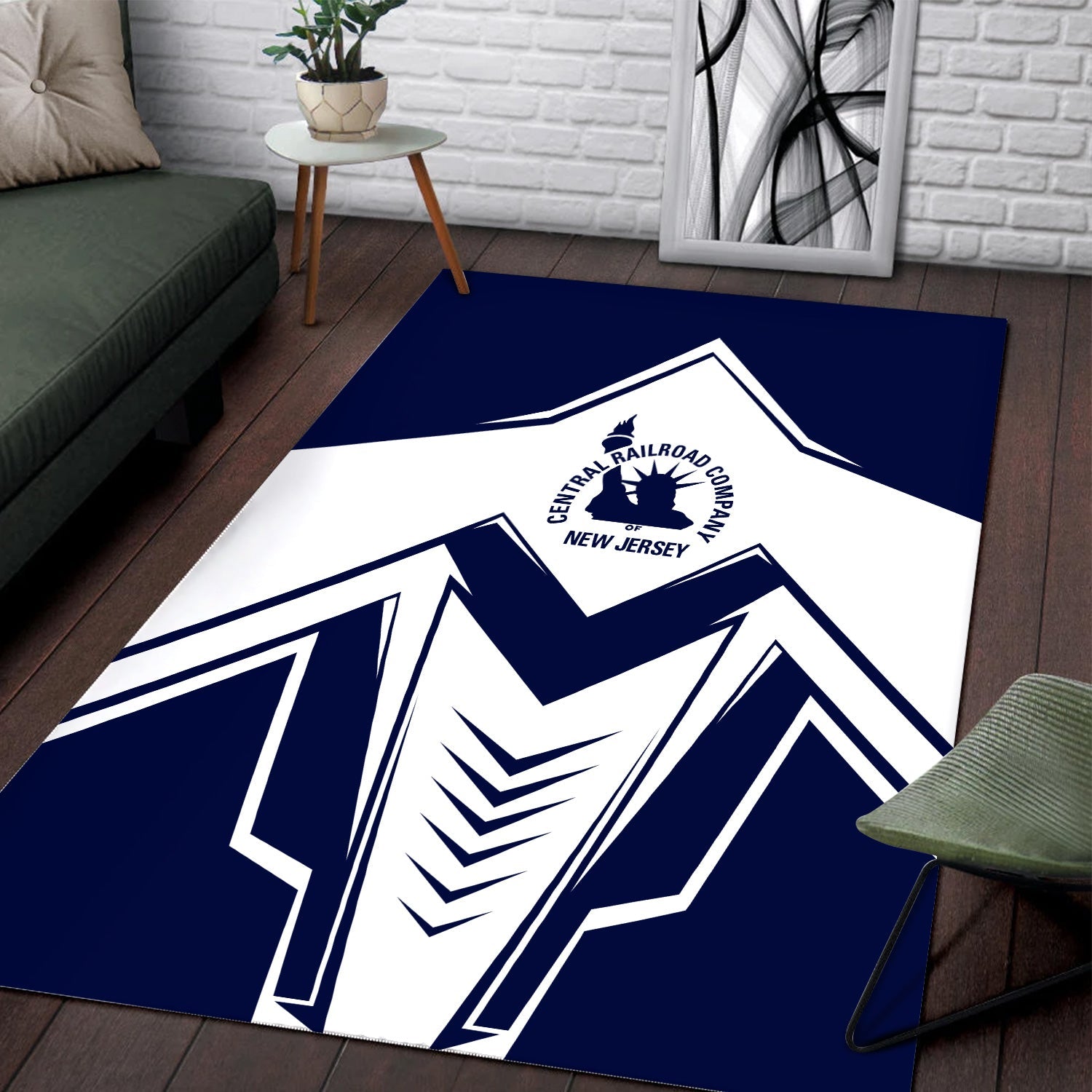 Railspirit Jersey Central Railroad Area Rug Railway Trainspotter Style Rug Gift Idea For Foamers