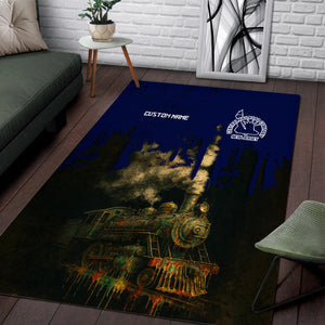 Railspirit Personalized Jersey Central Railroad Area Rug Vintage Train Art Style Rug For Locomotive Fans