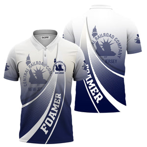 Railspirit Personalized Jersey Central Railroad Polo Shirt Railway-Themed Style Shirt Gift Idea For Trainspotter