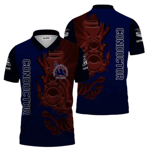 Railspirit Personalized Jersey Central Railroad Polo Shirt Blazing Style with Custom Position CNJ Train Shirt
