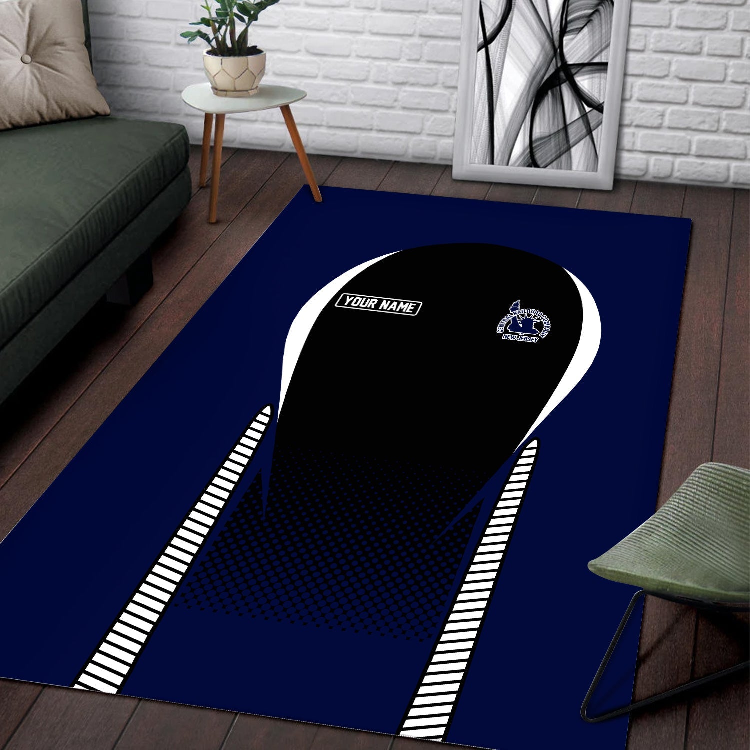 Railspirit Personalized Jersey Central Railroad Area Rug All Over Printed Rug